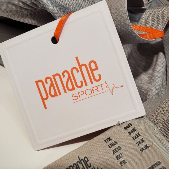 Panache Size 34K Power Wired Sports Bra 5021 Gray Grey NWT - Picture 4 of 6